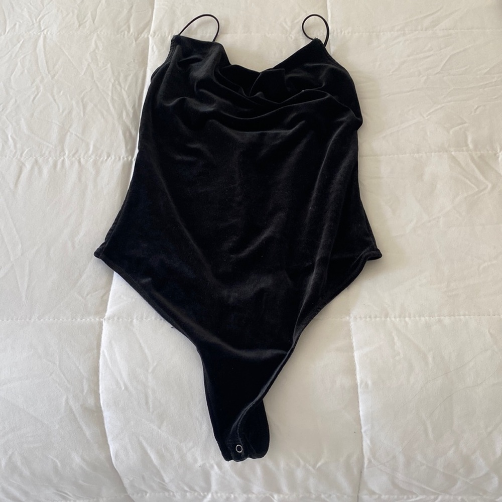 Abercrombie cowl neck velvet bodysuit